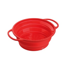[14 1000 14 24] COLADOR PLEGABLE, SILICON, 24CM, ROJO