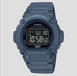 [W-219HC-2BVCF] RELOJ MEN'S DIGITAL RESIN AZUL CASIO W-219HC-2BVCF