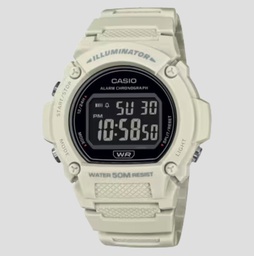 [W-219HC-8BVCF] RELOJ MEN'S DIGITAL RESIN IVORY CASIO W-219HC-8BVCF