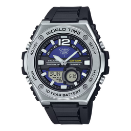 [MWQ-100-2AVCF] Casio METAL COVRD COMBI RES BLK/BLU MWQ-100-2AVCF