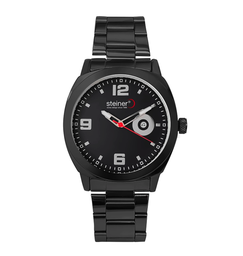 [ST23256WQ] RELOJ ANALOGO CABALLERO NEGRO ACERO, 3AT STEINER ST23256WQ