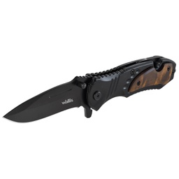 [K901187] NAVAJA C/MANGO MADERA C/ACERO,HOJA NEGRA WALLISK901187