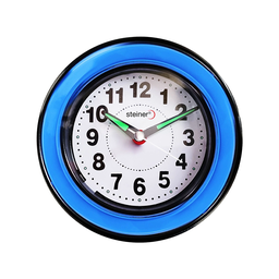 [ML10001BL] RELOJ DESPertador ANALOGO,LED AZUL, AZUL, 10 CM STEINER ML10001BL