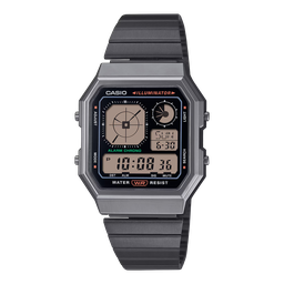 [A130WEGG-1ACF] Casio VINTAGE DIGI METAL GUNMETAL A130WEGG-1ACF