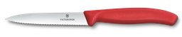 [6.7731.C1] Swiss Classic, paring knife, 10cm, wavy, pointed tip, red 6.7731.C1