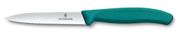 [6.7734.C1] Cuchillo mondador Swiss Classic, 10 cm, filo dentado, verde 6.7734.C1