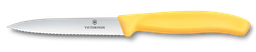 [6.7738.C1] Swiss Classic, paring knife, 10cm, wavy, pointed tip, yellow 6.7738.C1