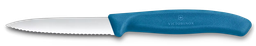 [6.7632.C1] Swiss Classic, paring knife, 8cm, wavy, pointed tip, blue 6.7632.C1