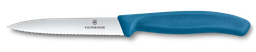 [6.7732.C1] Swiss Classic, paring knife, 10cm, wavy, pointed tip, blue 6.7732.C1