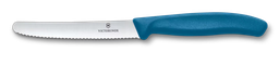[6.7832.C1] Swiss Classic, tomato &amp; table knife, 11cm, wavy, blue 6.7832.C1