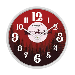 [STWA24-3688PP-NV2] RELOJ PARED ANÁ.,31CM, NAVIDAD ROJO STWA24-3688PP-NV2