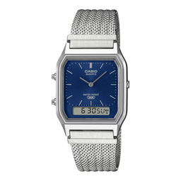 [AQ-230EM-2ACF] VINTAGE METAL AD SIL/BLU CASIO AQ-230EM-2ACF