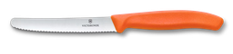 [6.7839.C1] Swiss Classic, tomato &amp; table knife, 11cm, wavy, orange 6.7839.C1