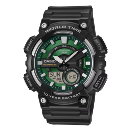 [AEQ-110W-3A2VCF] 3D DIAL ANA-DIGI H DUTY GRN/BL AEQ-110W-3A2VCF CASIO