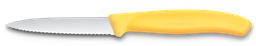 [6.7638.C1] Swiss Classic, paring knife, 8cm, wavy, pointed tip, yellow 6.7638.C1