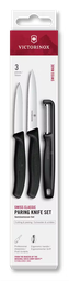 [6.7113.33] Swiss Classic, paring knife set with I-peeler, 3pcs, black, box 6.7113.33